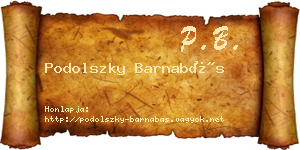 Podolszky Barnabás névjegykártya